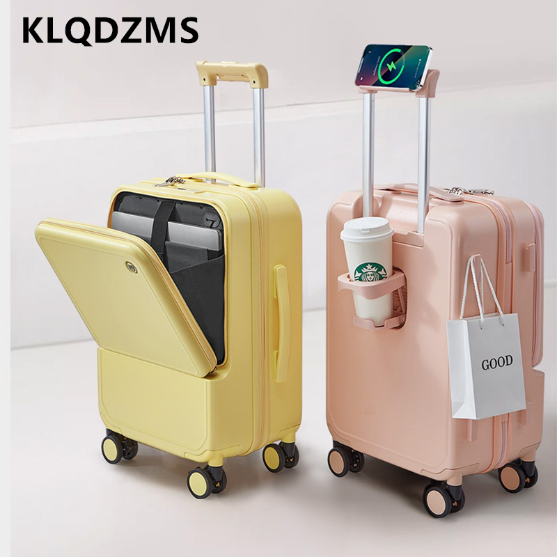 Front Opening Laptop Luggage 24 Inch - KLQDZMS Koper Bingkai Aluminium 20 Inci