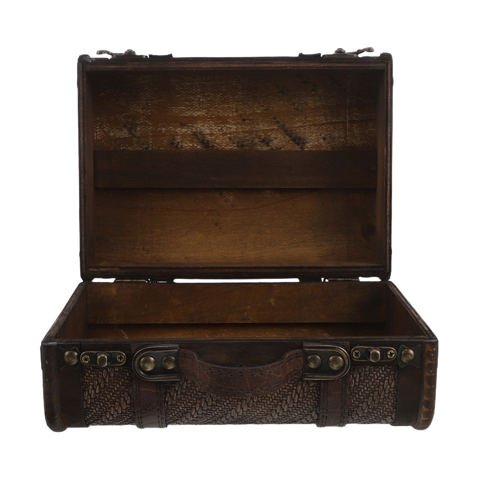 Retro Vintage Trunk Suitcase - Kotak Penyimpanan Dekoratif Koper Kayu Vintage