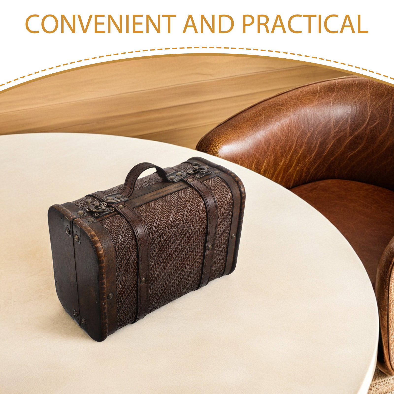 Kotak Penyimpanan Dekoratif Ko - Retro Vintage Trunk Suitcase ulasan dan harga