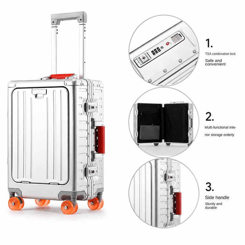 Koper Kabin Paduan Aluminium M - Front Opening Laptop Luggage 24 Inch ulasan dan harga