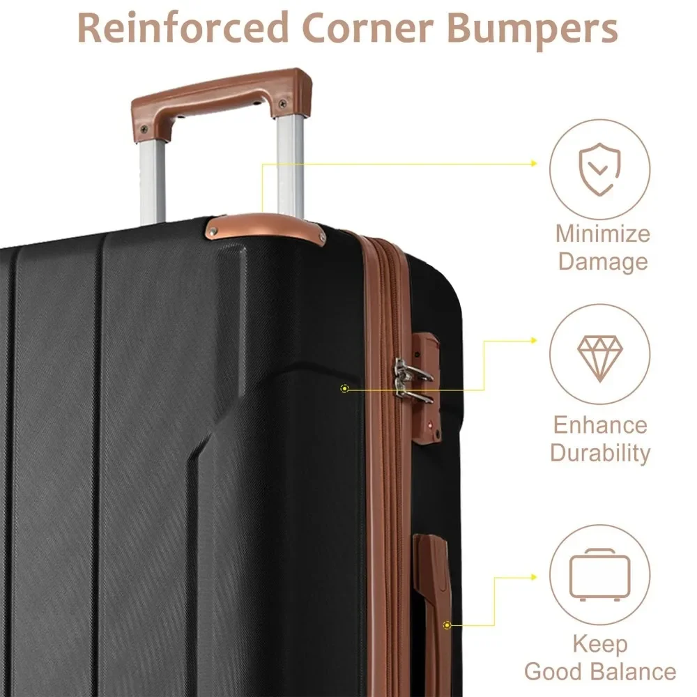 Set Koper 3 Buah, Koper ABS Ca - Expandable Hard Shell Luggage Set ulasan dan harga