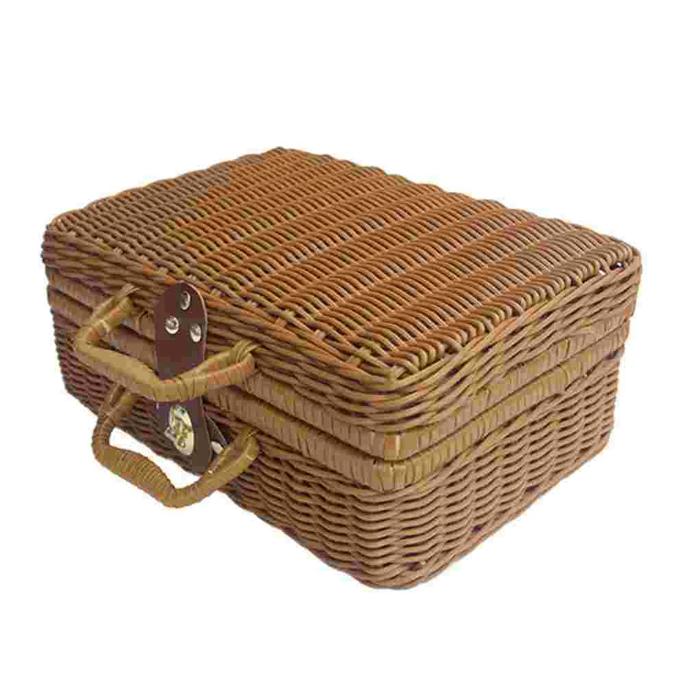 Keranjang rotan rotan koper an - Retro Vintage Trunk Suitcase ulasan dan harga
