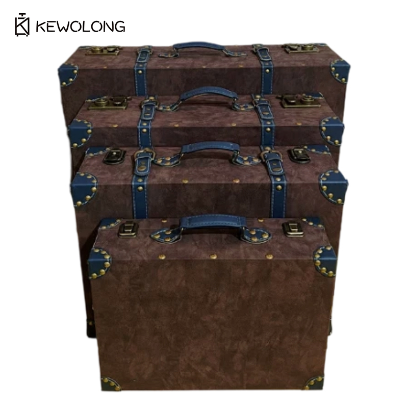 Kotak Penyimpanan Koper Kulit  - Retro Vintage Trunk Suitcase ulasan dan harga