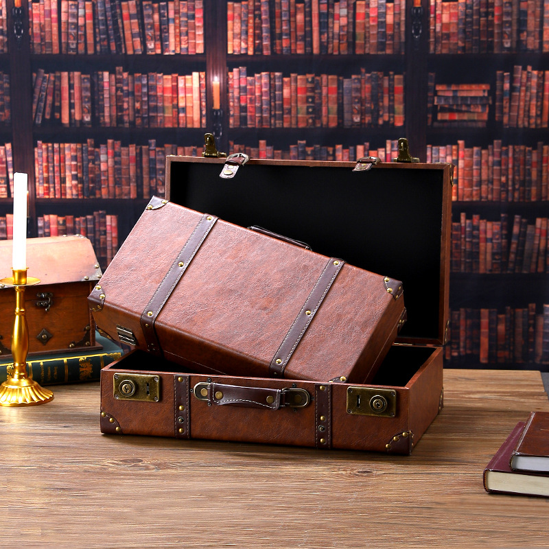 Kotak Penyimpanan Kayu Vintage - Retro Vintage Trunk Suitcase ulasan dan harga