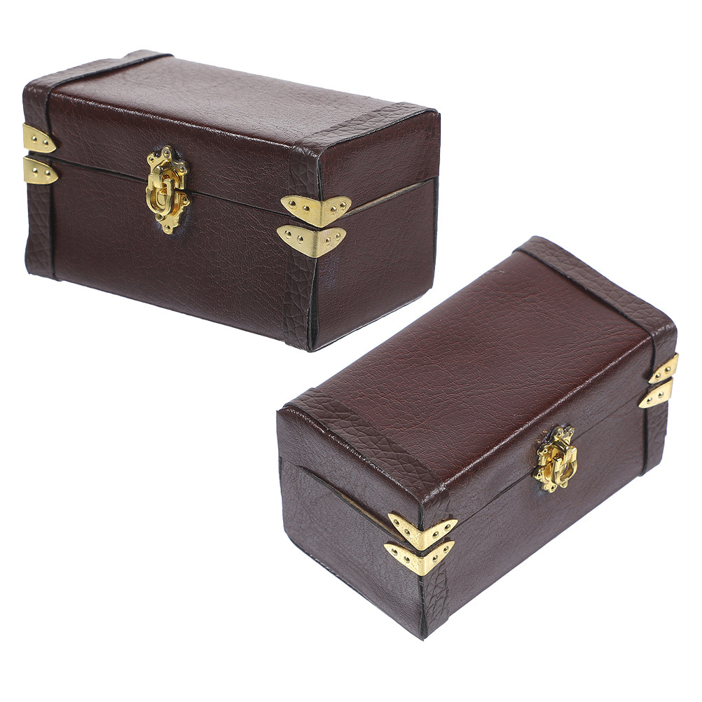2 Buah Koper Miniatur Bergaya  - Retro Vintage Trunk Suitcase ulasan dan harga